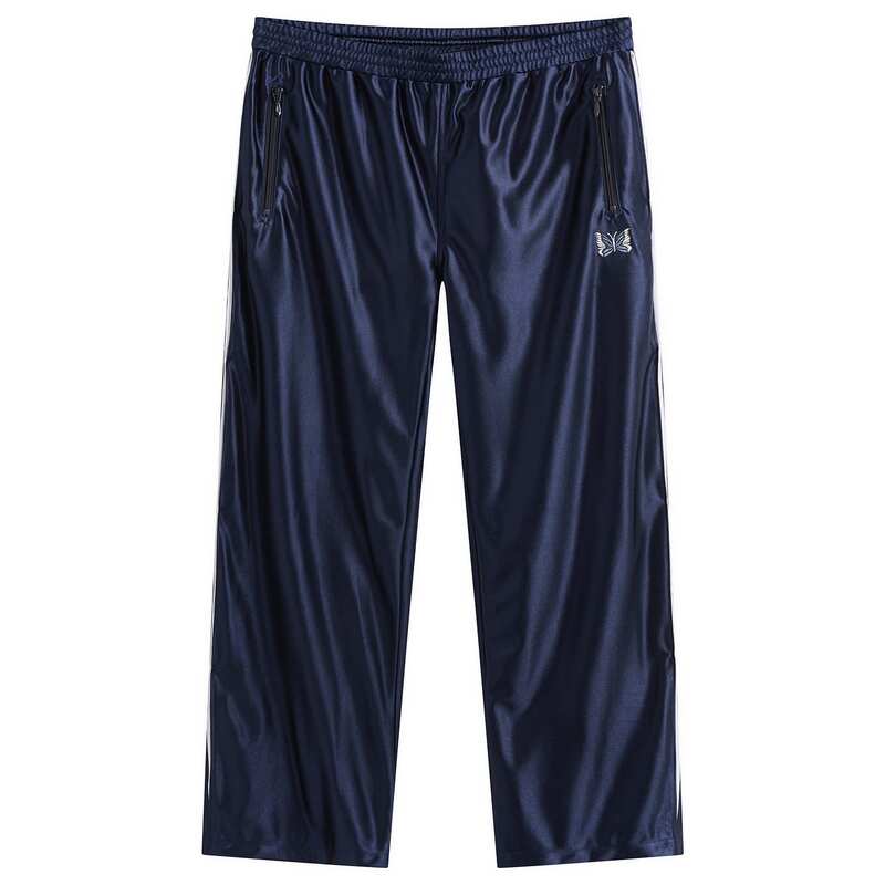 ニードルズ メンズ ボトムス カジュアルパンツ トラックパンツ Tシャツ Needlesateen Track Pants Navy ネイビー｜ReVida 店