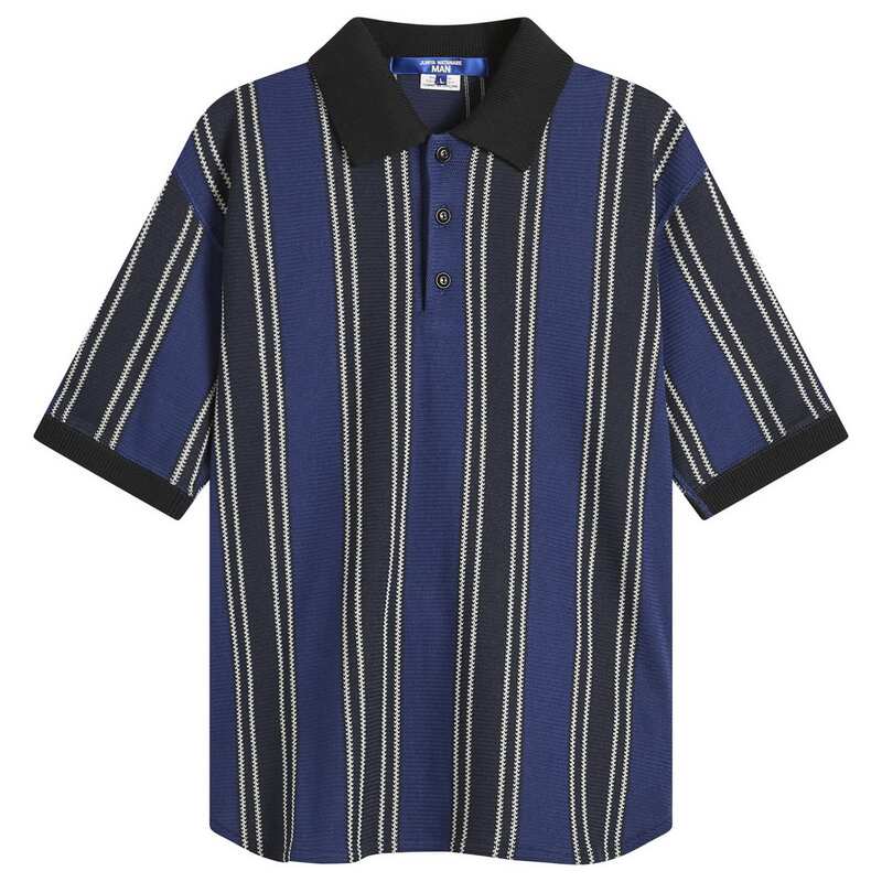 ジュンヤ ワタナベ メンズ トップス スポーツシャツ Junya Watanabe MAN Raschel Polo Navy/Blue/White 白いこと
