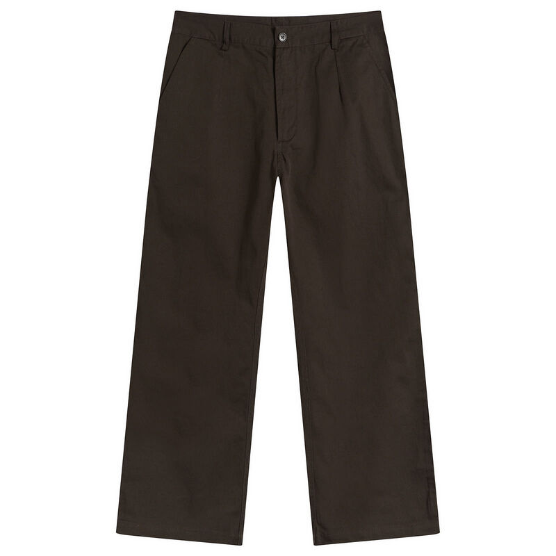 ユニバーサルワークス メンズ ボトムス 心地よいズボン下 Universal Works Twill Brown Dizzy Trousers Brown 赤銅色