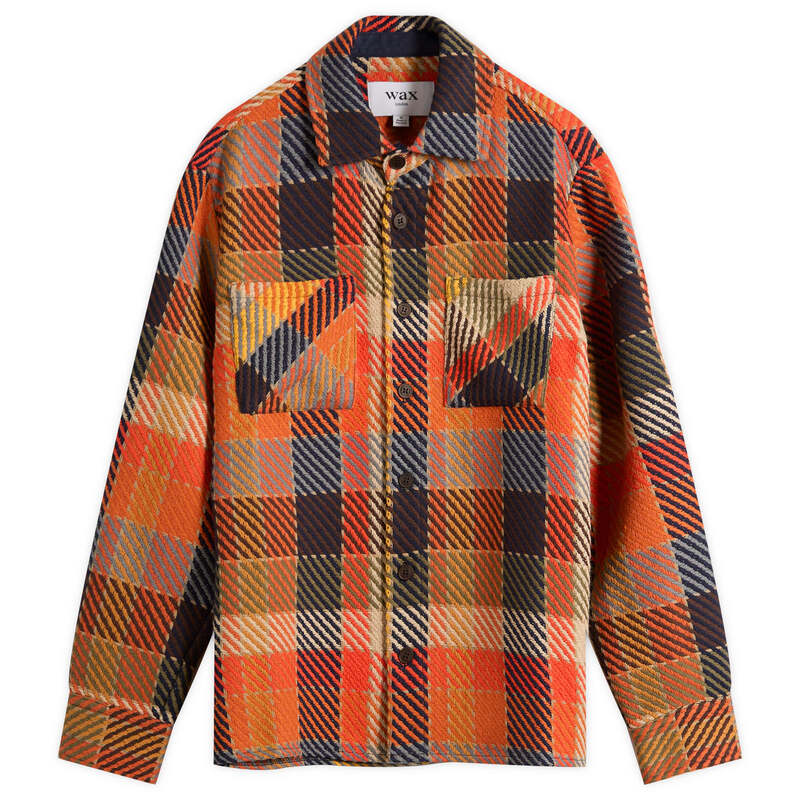 ワックスロンドン メンズ トップス シャツ Wax London Whiting Pike Check Overshirt Orange Multi オレンジ|ReVida 店