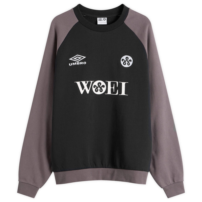 アンブロ メンズ アウター パーカー・スウェット シャツ Umbro x WOEI Crew Sweatshirt Black & Grey ブラック｜ReVida 店