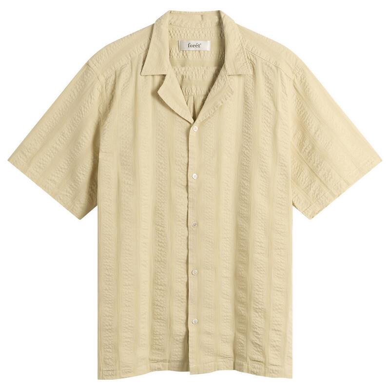 フォレ メンズ トップス シャツ Foret Peer Jacquard Stripe Vacation Shirt Vintage Yellow イエロー|ReVida 店