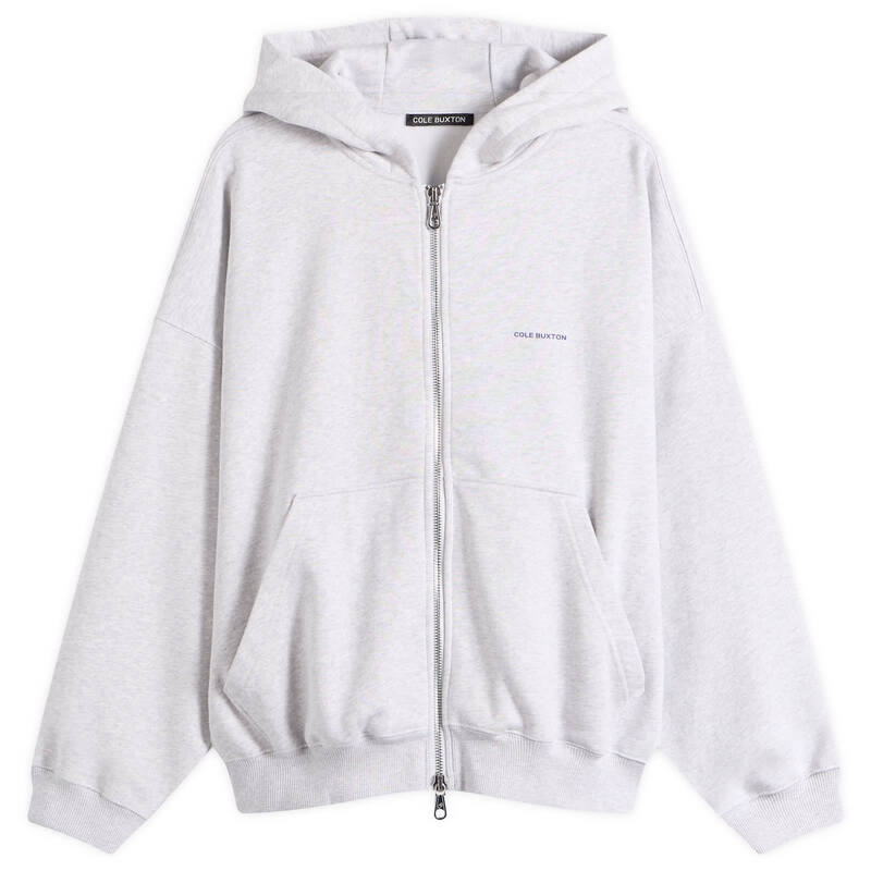 コール バクストン メンズ アウター パーカー・スウェット ミニ ロゴ Cole Buxton Mini Logo Zipped Hoodie Light Grey Marl グレー|ReVida 店
