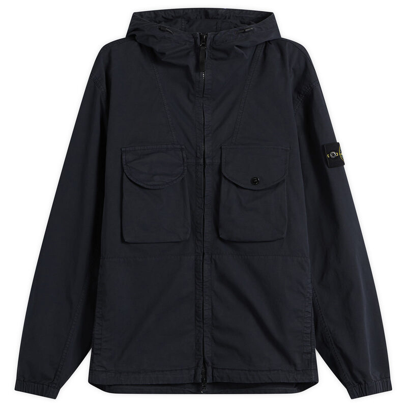 ストーンアイランド メンズ アウター ジャケット・ブルゾン フーデッドジャケット コットン Stone Island Organicotton Twill Hooded Jacket Navy Blue ネイビー|ReVida 店