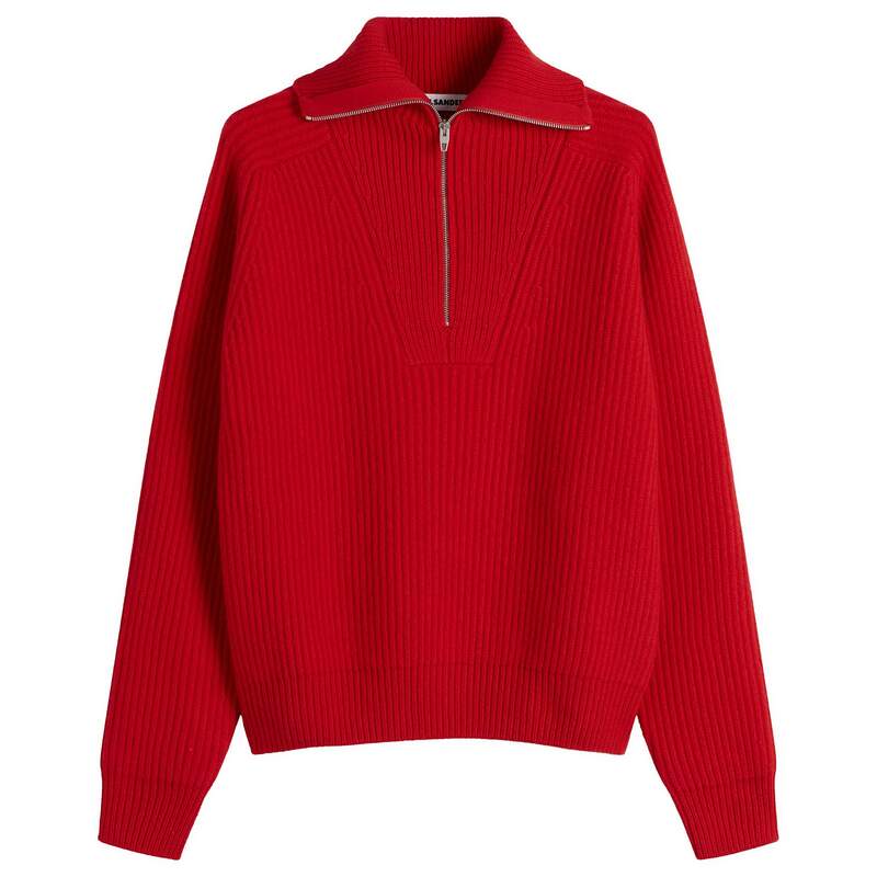 ジル・サンダー メンズ アウター ニット・セーター ハイネック ウール Jil Sander Wool Fisherman High Neck Jumper Poppy｜ReVida 店