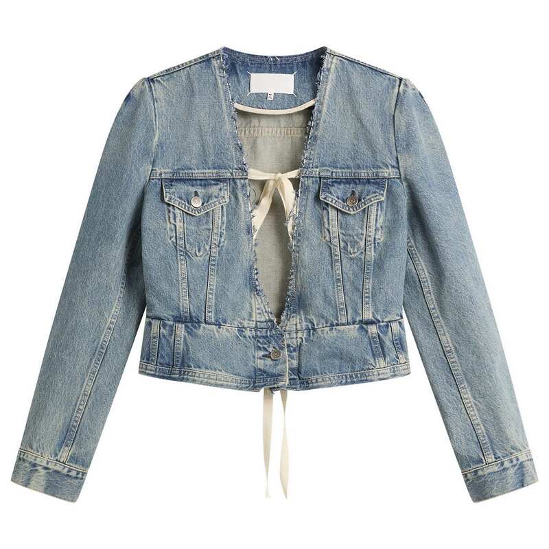 マルタンマルジェラ レディース アウター ジャケット・ブルゾン デニム Maison Margiela Denim Jacket Ice Blue ブルー｜ReVida 店