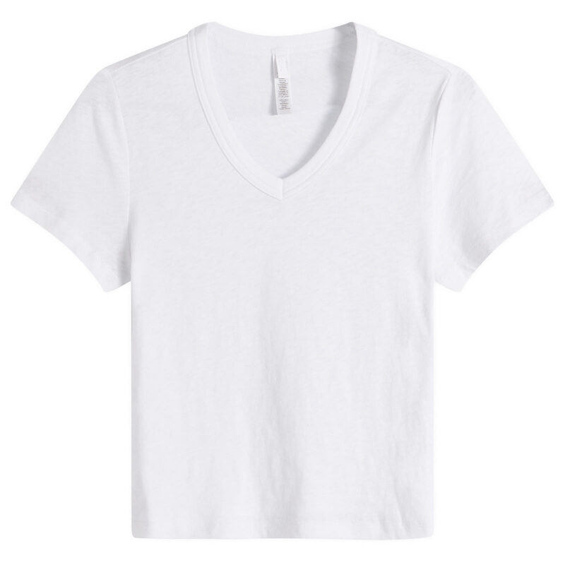 スキムズ レディース トップス シャツ Vネック ジャージー Skims Worn In Jersey Baby V Neck Tee Snow｜ReVida 店