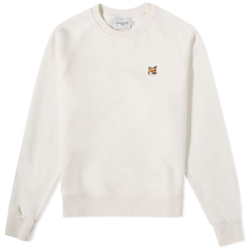 31783円 定番の冬ギフト メゾンキツネ レディース パーカー スウェット アウター Maison Kitsune Fox Head Patch Crew Sweat Ecru