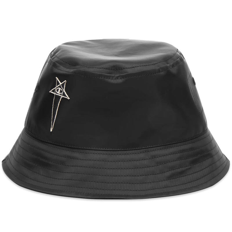 リックオウエンス メンズ 帽子 アクセサリー Rick Owens x Champion Nylon Gilligan Bucket Hat Black