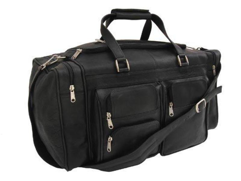 ピエル なめし革 メンズ 御徒面子 ボストンバッグ Piel Leather Medium Duffel With Pockets Black 黒いこと