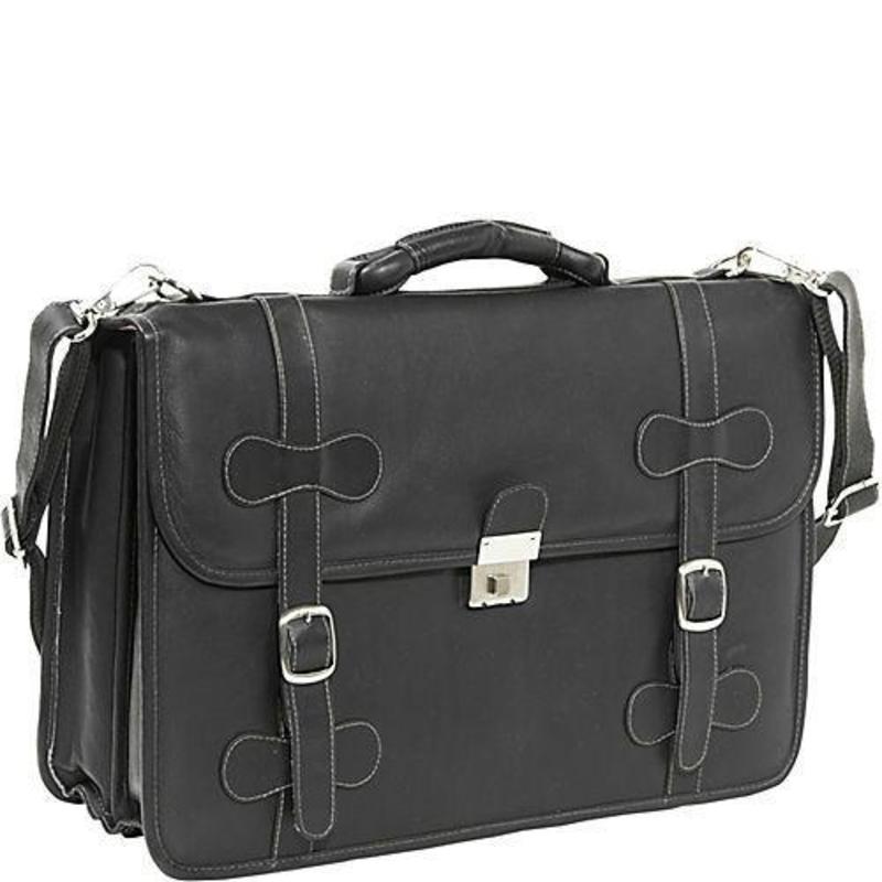 ピエル なめし革 メンズ 御徒面子 ハンドバック Piel Leather Piel XXL Flap-Over Computer Portfolio Black 黒いこと