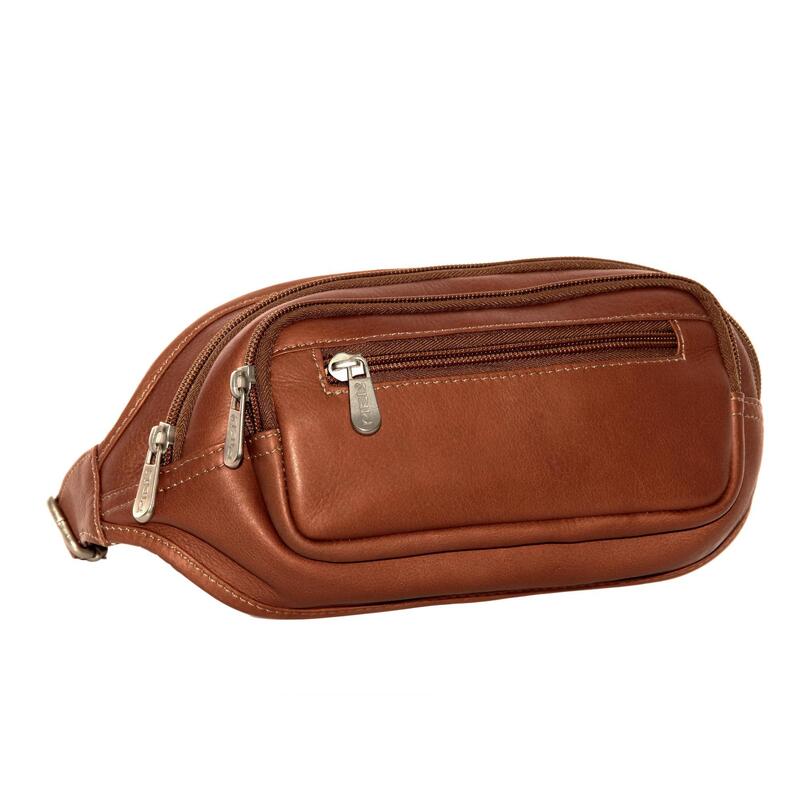 ピエル レザー メンズ バッグ ボディバッグ・ウエストポーチ Piel Leather Multi-Zip Oval Waist Bag Saddle マルチカラー