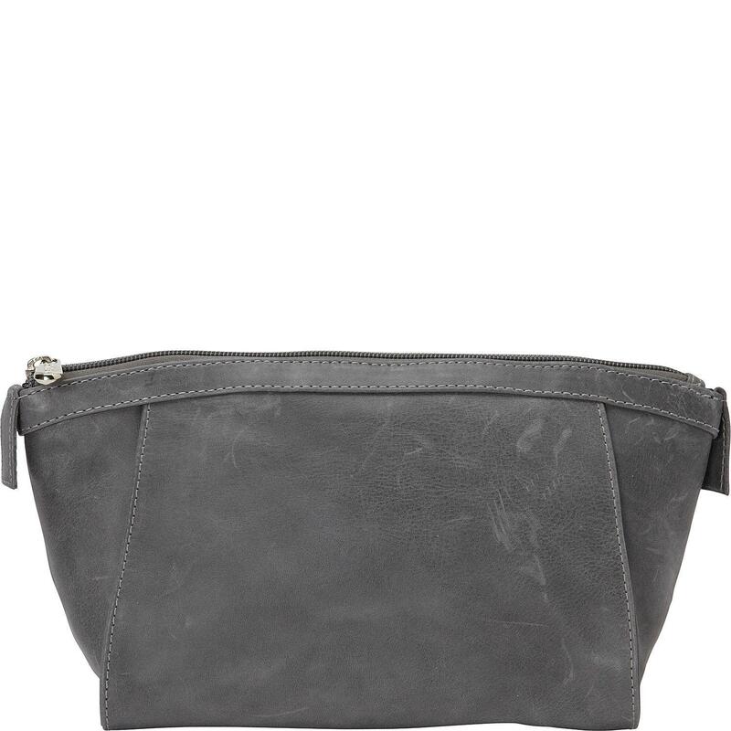 ピエル レザー メンズ バッグ ハンドバッグ Piel Leather Zippered Travel Kit Charcoal チャコール|ReVida 店