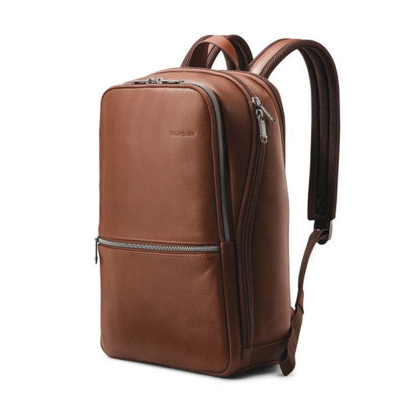 サムソナイト メンズ バッグ バックパック・リュックサック レザー Samsonite Classic Leather Slim Backpack Cognac