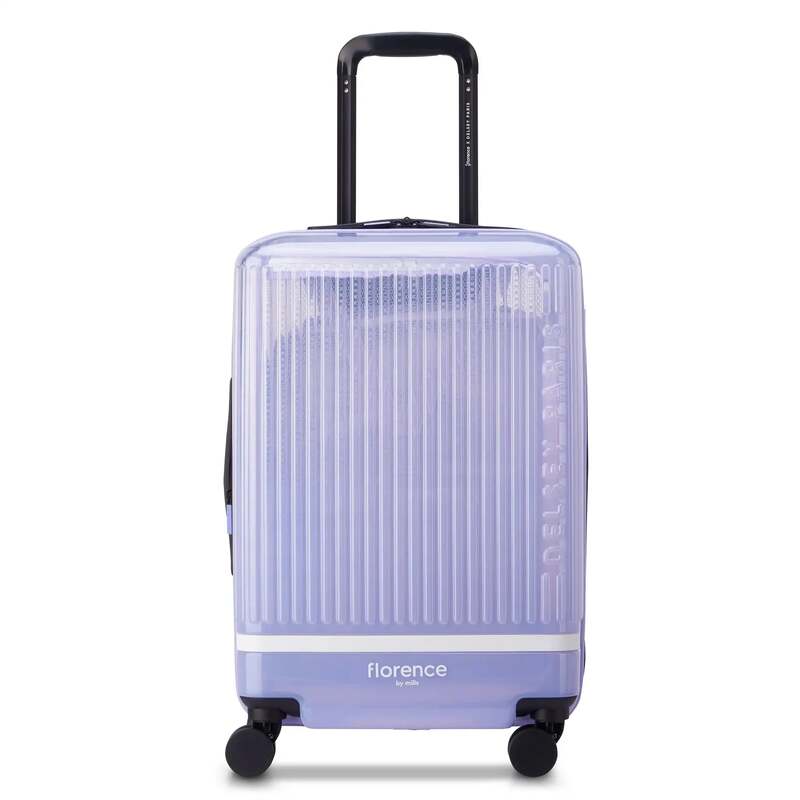 デルシー メンズ バッグ スーツケース プラスサイズ Delsey florence by mills Gotta Glow Carry-On Plus Expandable Spinner Translucent Purple パープル｜ReVida 店