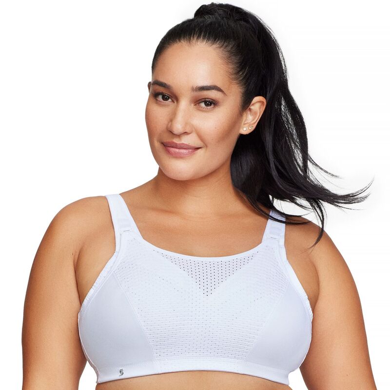 グラマライズ レディース アンダーウェア ブラジャー プラスサイズ Plusize Glamorise Full-Figure Adjustable Wirelessport Bra 1166 White ホワイト