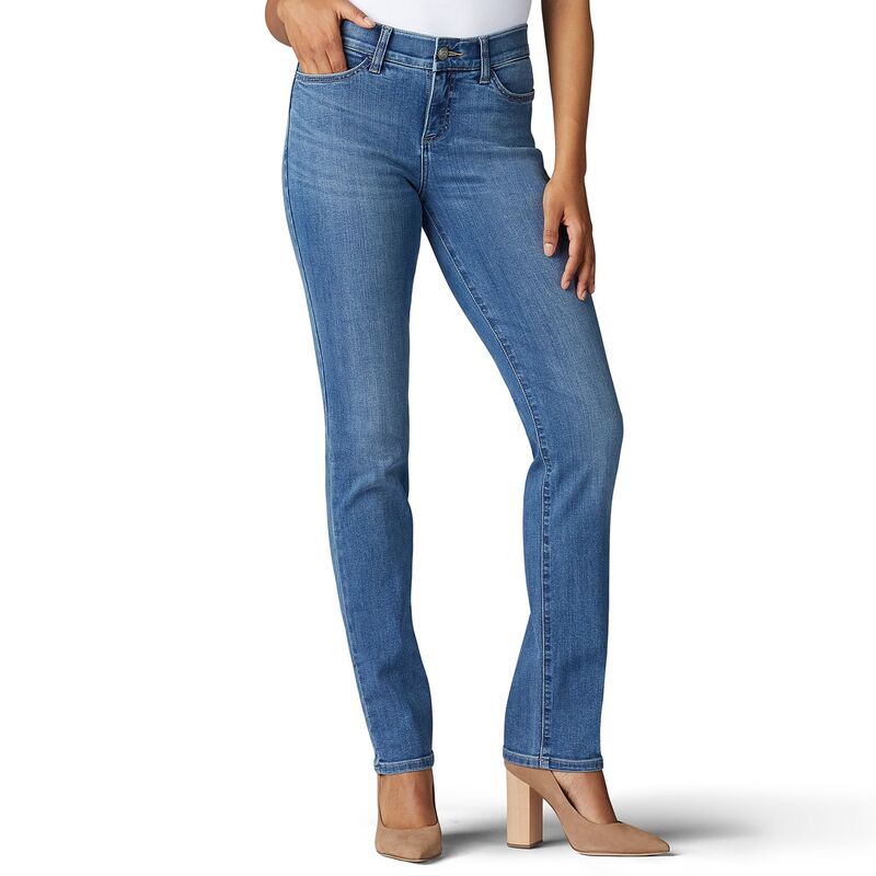 リー レディース ボトムス デニムパンツ ジーンズ Women's LeeR Flex Motion Straight-Leg Jeans Juniper|ReVida 店
