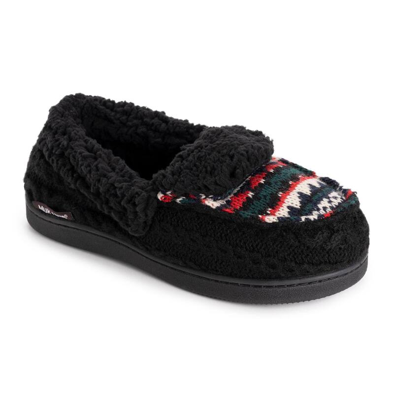 ムクルクス レディース シューズ サンダル MUK LUKSR Anais Women's Moccasin Slippers Black Geo ブラック｜ReVida 店