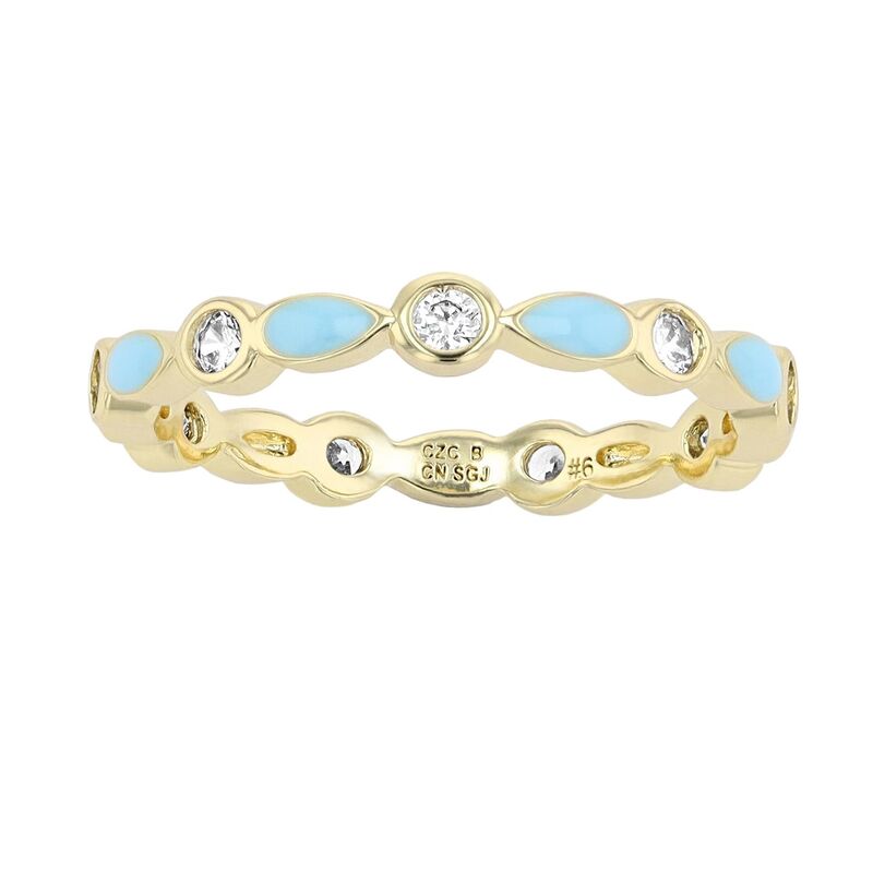 アンブランデッド レディース アクセサリー リング Unbranded 14k Yellow Gold Plated Clear Cubic Zirconia Colorful Marquisenamel Stacking Ringold Tone Blue ブルー｜ReVida 店