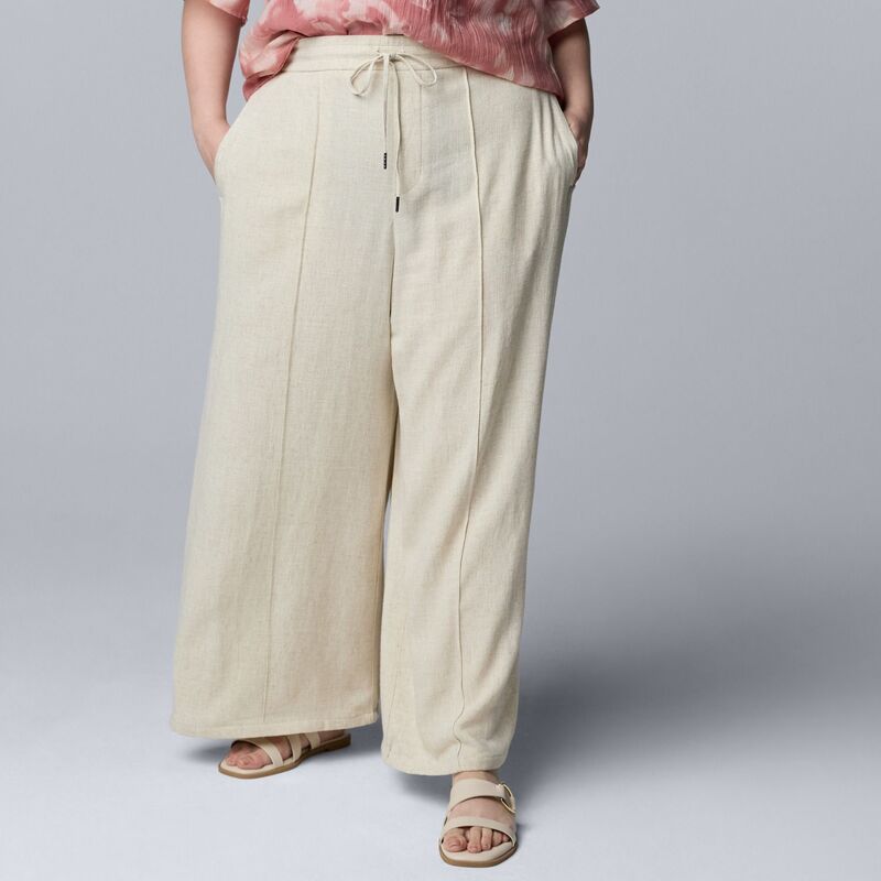 ヴェラウォン レディース ボトムス 心地好いズボン下 ワイドレッグ 足し加える大いさ Plusize Simply Vera Wang Wide Leg Pants Vera Flax