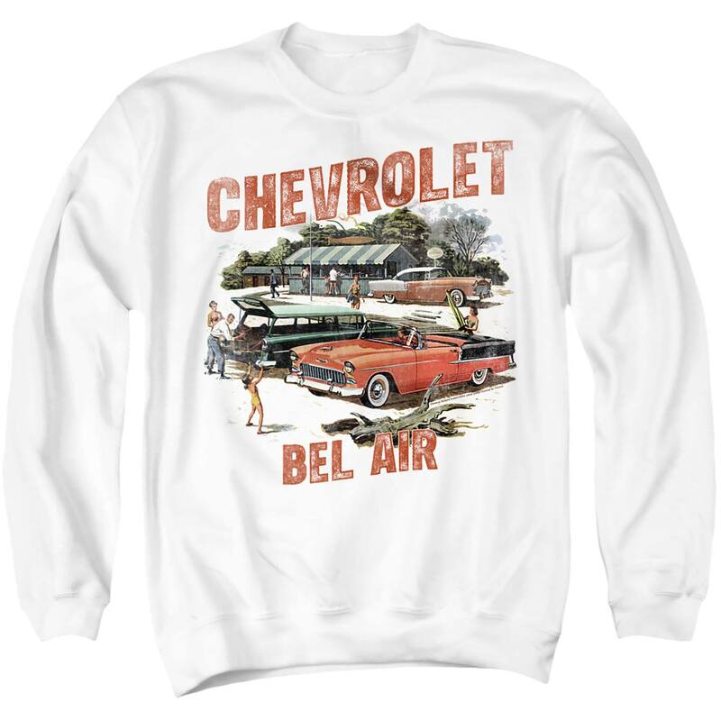 アニメ文字記号 レディース トップス プルオーバー 汗水 Licensed Character Men\u0027s Chevrolet Bel Air Watercolour Sweatshirt White 白いこと
