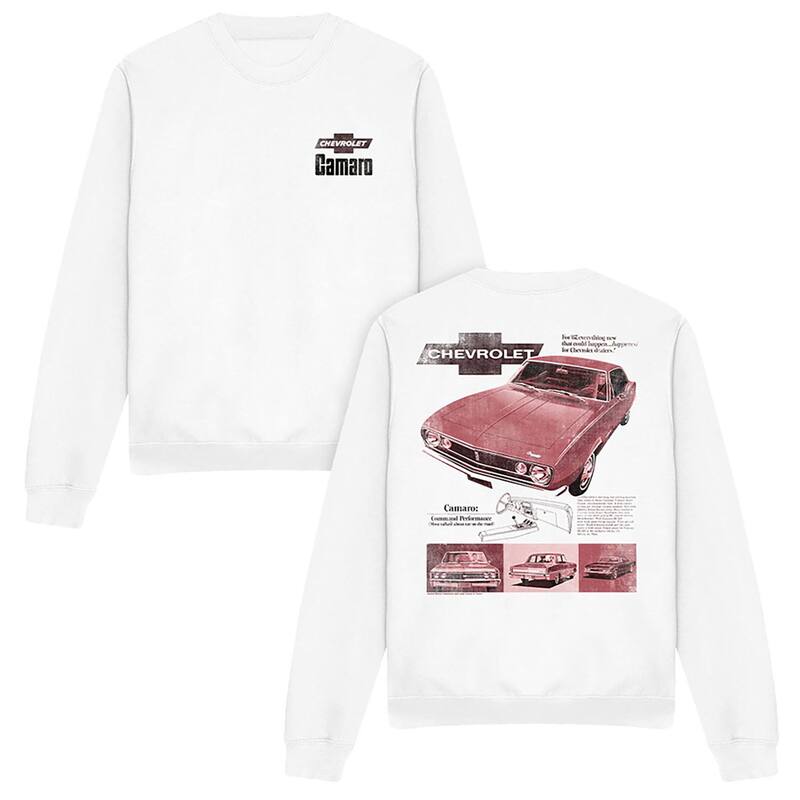 アニメ文字記号 レディース トップス プルオーバー 汗水 Licensed Character Men\u0027s Chevrolet Camaro Sport Coupe Sweatshirt White 白いこと