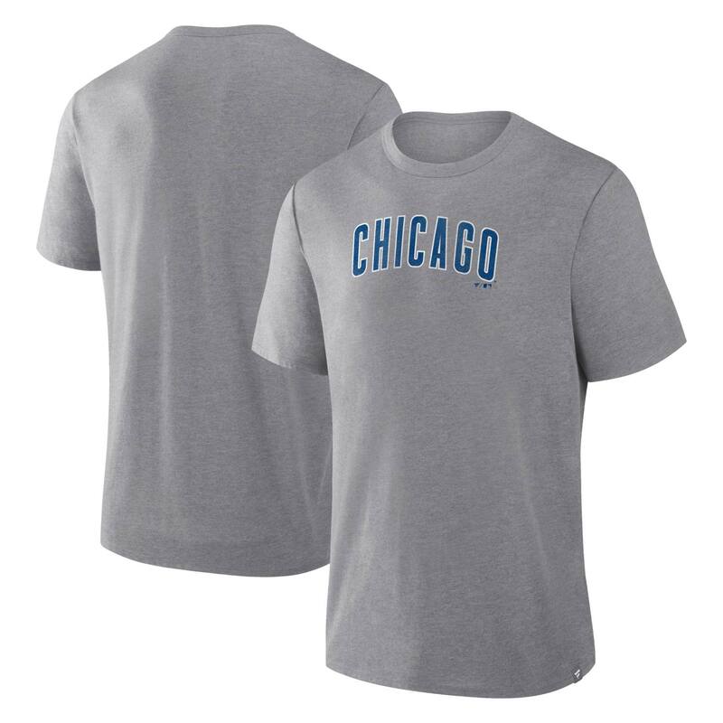 ファナティクス レディース トップス ティーシャツ Men\u0027s Fanatics Heather Gray Chicago Cubs Play Tribute Tri-Blend T-Shirt Cub Grey 薄墨色