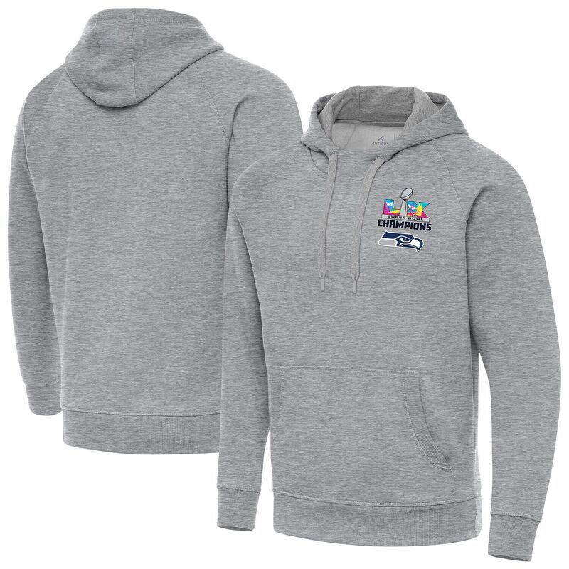アンティグア レディース トップス ティーシャツ パーカー Men\u0027s Antigua Heather Gray Seattle Seahawksuper BowlX Champions Victory Hoodie Sea Grey 薄墨色