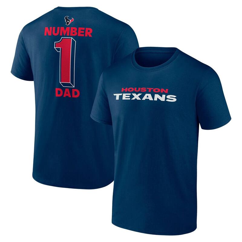 アンブランデッド レディース トップス Tシャツ ジャージー ロゴ Unbranded Men's Logo AthleticNavy Houston Texans #1 Dad Jersey T-Shirtxs Navy ネイビー｜ReVida 店