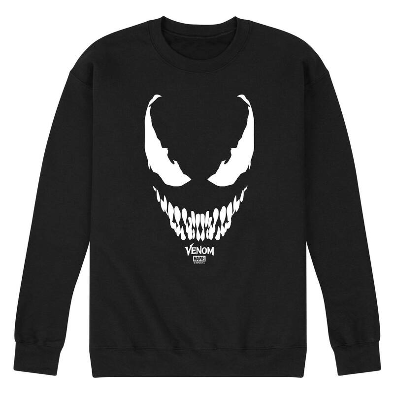 アニメ文字記号 レディース トップス ティーシャツ 汗水 ロゴタイプ フリース Licensed Character Men\u0027s Venom Logo Fleece Sweatshirt Black 黒いこと