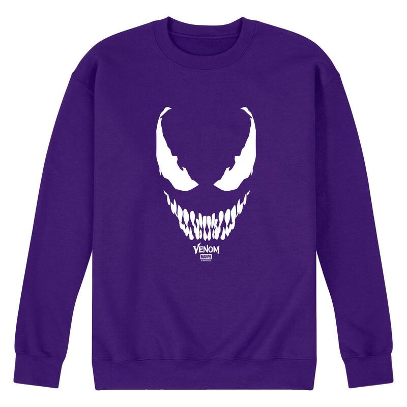 アニメ文字記号 レディース トップス ティーシャツ 汗水 ロゴタイプ フリース Licensed Character Men\u0027s Venom Logo Fleece Sweatshirt Purple パープル