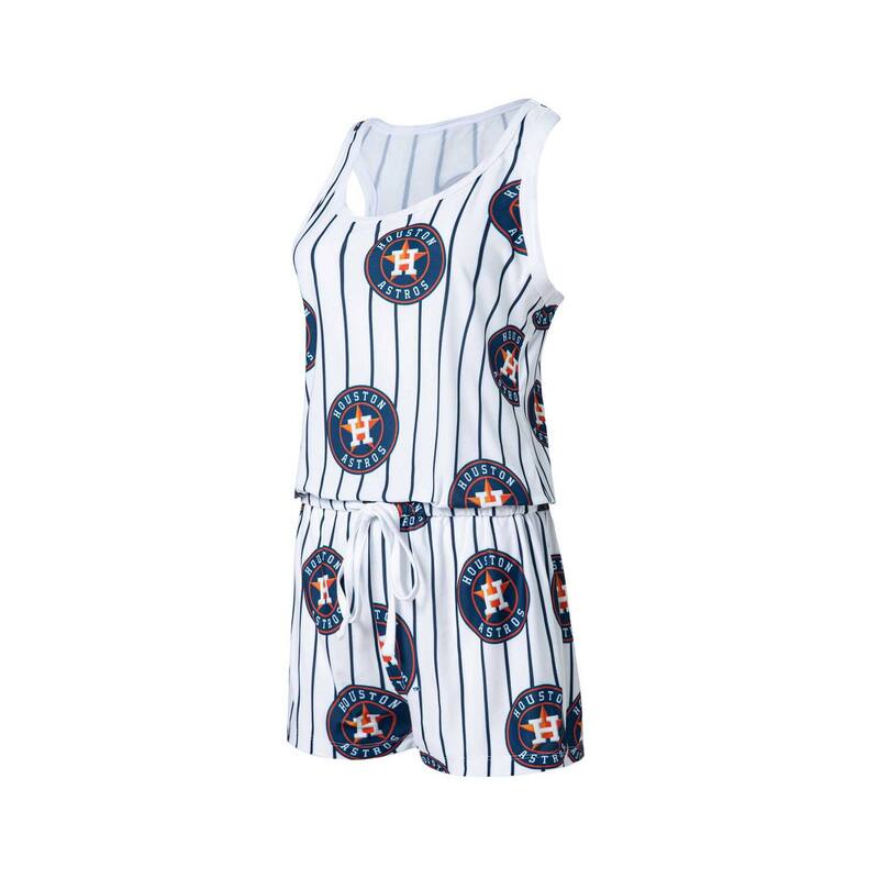 アンブランデッド レディース トップス 衣装 ロンパース 編み物 Unbranded Women\u0027s Conceptsport White Houston Astros Reel Pinstripe Knit Romper Ast White 白いこと