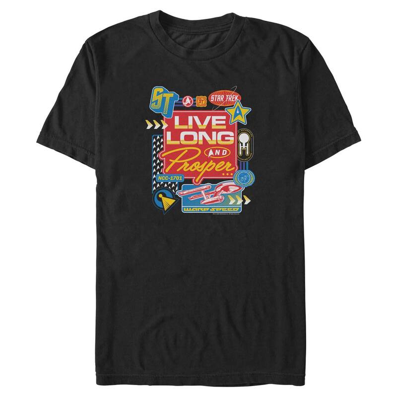 アニメキャラクター レディース トップス Tシャツ トール グラフィック Licensed Character Big & Tall Star Trek Live Long and Prosper Graphic Tee Black ブラック｜ReVida 店
