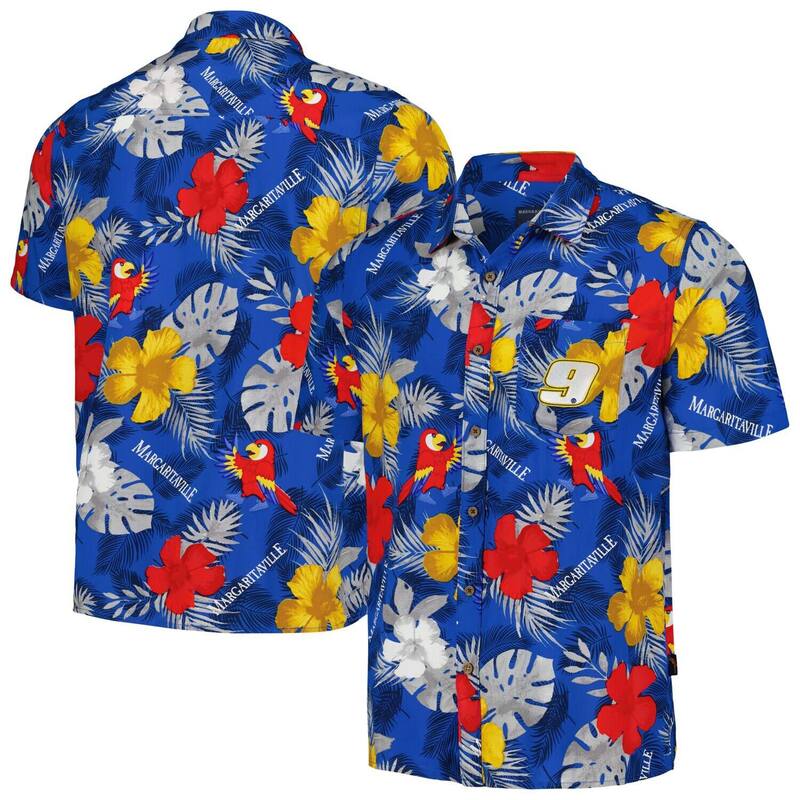 マルガリータビル レディース トップス プルオーバー 御花柄 御花 Men\u0027s Margaritaville Royal Chaselliott Island Life Floral Party Full-Button Shirt Nas Blue 青み