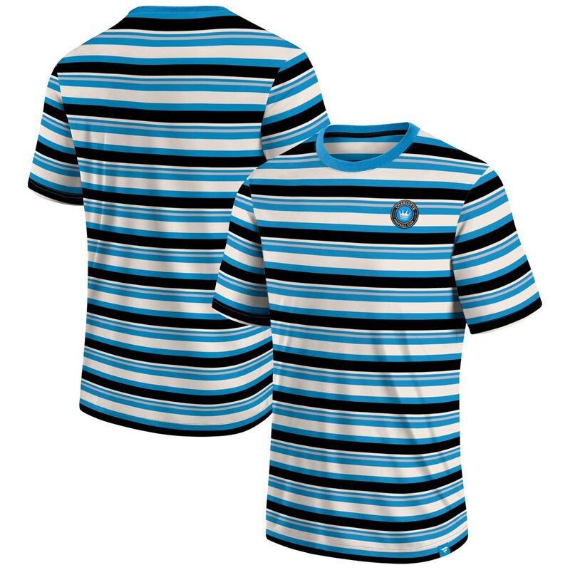 ファナティクス レディース トップス プルオーバー Men\u0027s Fanatics Blue Charlotte FC Shot Clock Stripe T-Shirt Cfc Blue 青色