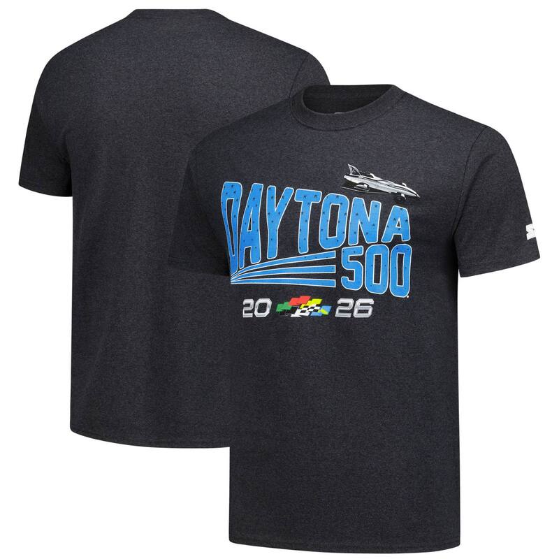 スターター レディース トップス Tシャツ Men'starter Heather Black NASCAR 2026 Daytona 500 Prime Time T-Shirt Nas Charco ブラック|ReVida 店