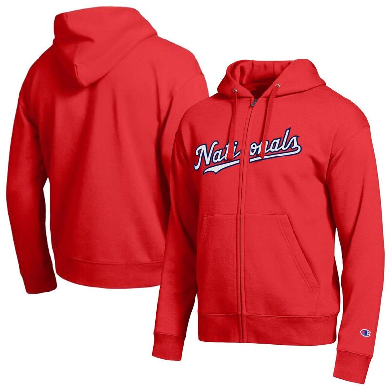 チャンピオン レディース トップス Tシャツ パーカー Men's Champion Washingtonationals Red All-Star Wordmark Full-Zip Hoodie Nat Red レッド｜ReVida 店