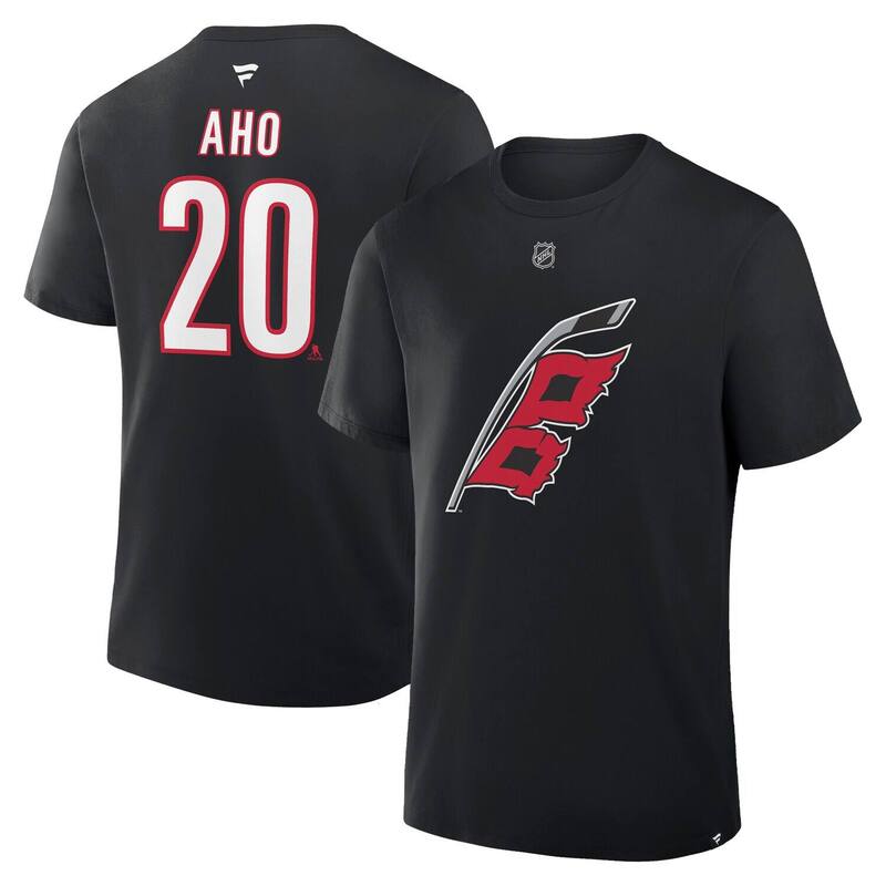 ファナティクス レディース トップス ティーシャツ Men\u0027s Fanaticsebastian Aho Black Carolina Hurricanes Authentic Stack Name \u0026 Number T-Shirt Hur Black 黒いこと
