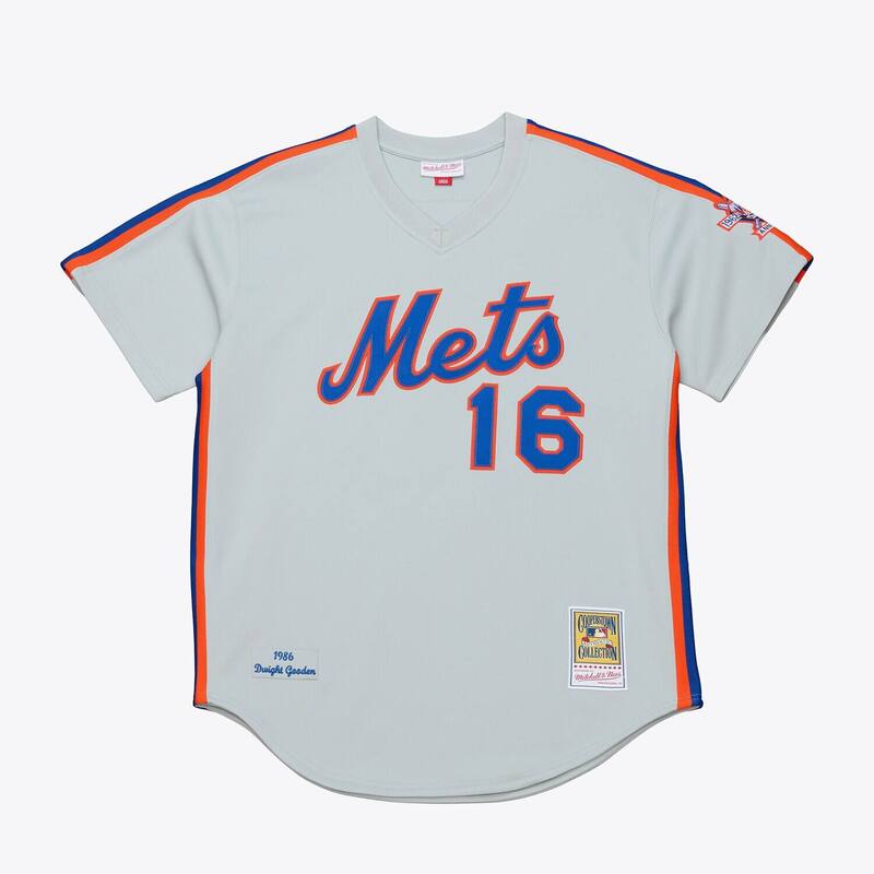 ミッチェル&ネス レディース トップス Tシャツ ジャージー Men\'s Mitchell & Ness Dwight Gooden White New York Mets 1986 Authentic Jersey Met Grey グレー|ReVida 店