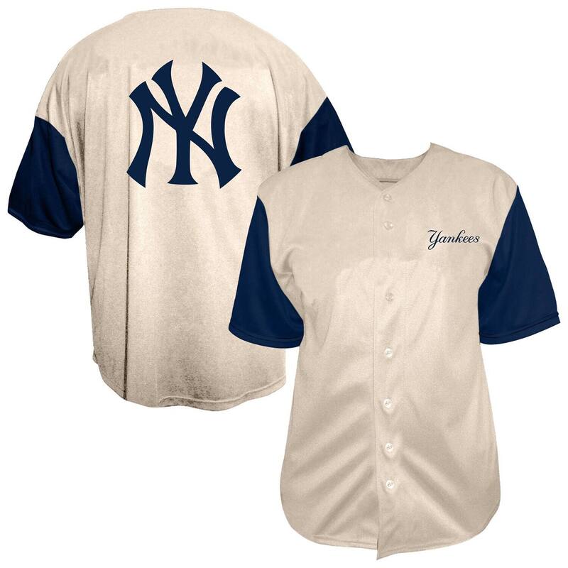 ファナティクス レディース トップス プルオーバー トール プルオーバー Fanatics Men\u0027s Profile Cream New York Yankees Big \u0026 Tall Full-Button Jerseynk Beige ベージュ