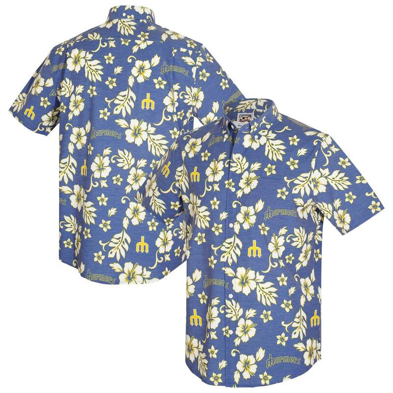 レインスプーナー レディース トップス ティーシャツ 落ち込む Men\u0027s Reyn Spooner Blue Seattle Mariners Cooperstown Kekai Performance Button-Down Top Mns Blue 青碧