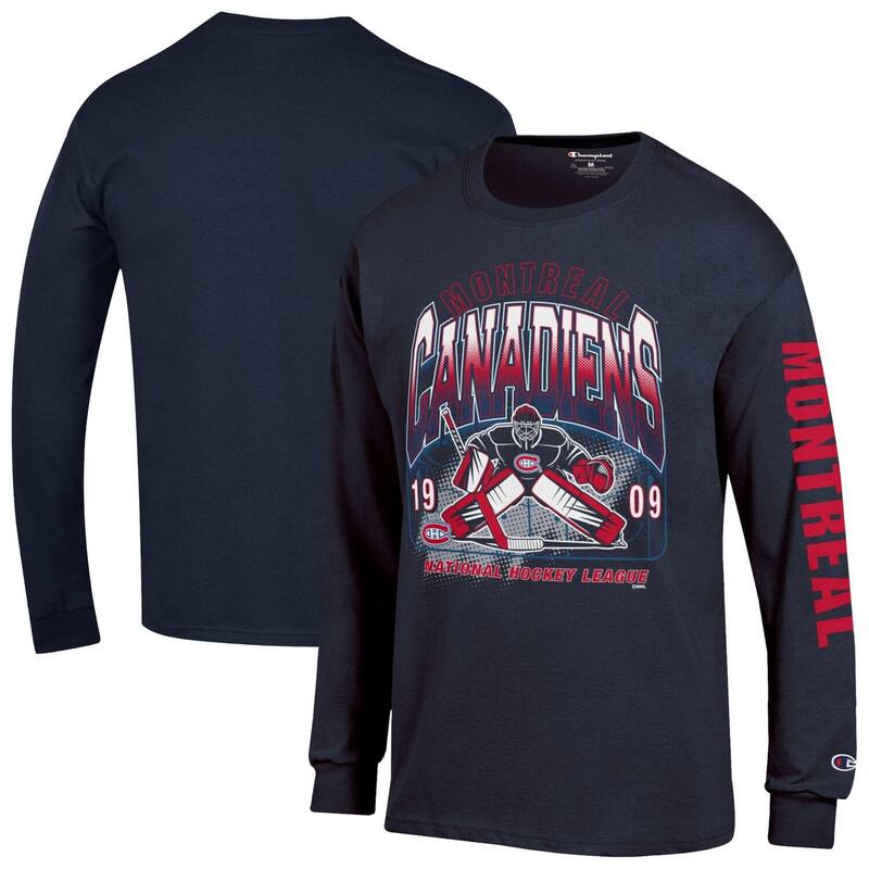 チャンピオン レディース トップス Tシャツ ジャージー Men's Championavy Montreal Canadiens Long Sleeve Jersey T-Shirt Cnd Navy ネイビー｜ReVida 店 11,186円