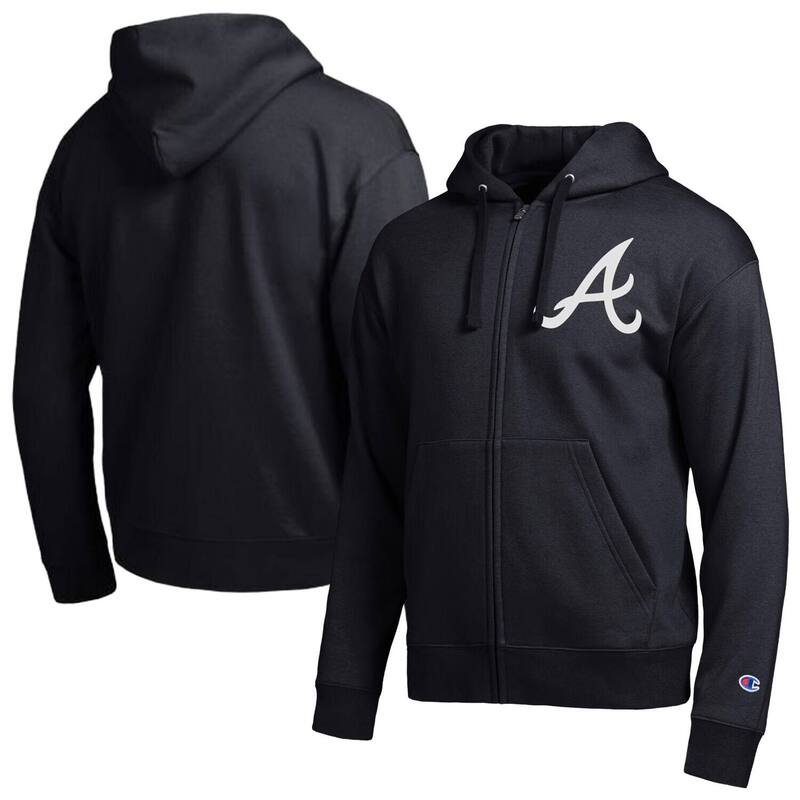 はやりっ子 レディース トップス ティーシャツ パーカー Men\u0027s Champion Black Atlanta Braves All-Star Full-Zip Hoodie Brv Black 黒いこと