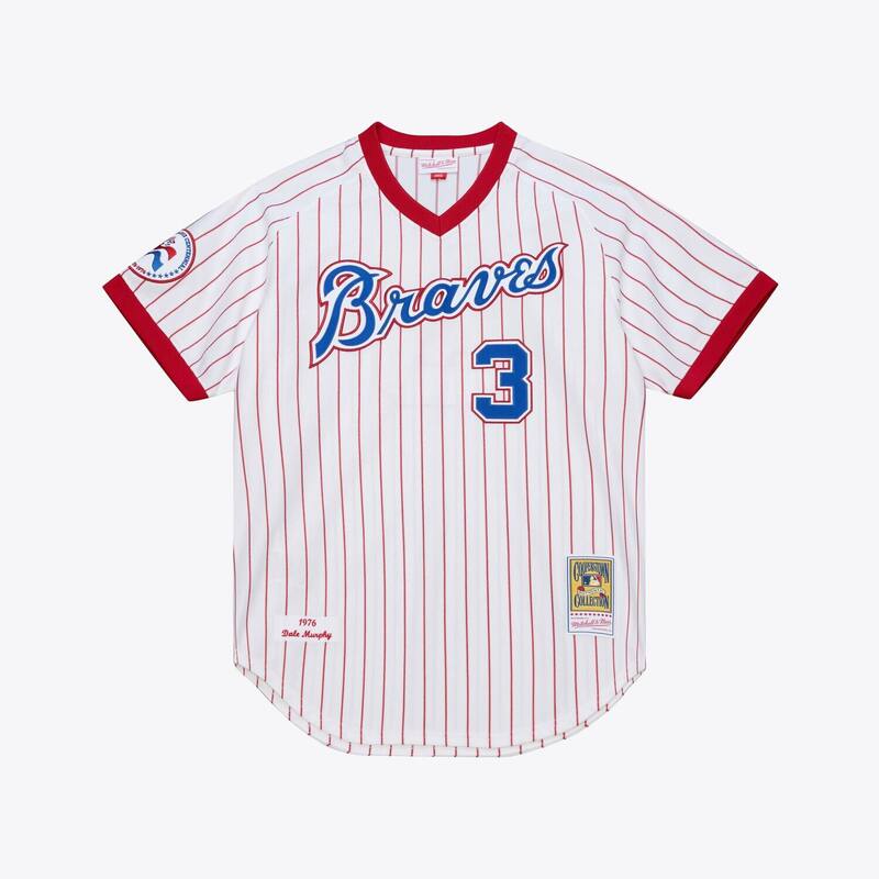 ミッチェル&ネス レディース トップス Tシャツ ジャージー Men\'s Mitchell & Ness Dale Murphy White Atlanta Braves 1976 Authentic Jersey Brv White ホワイト|ReVida 店