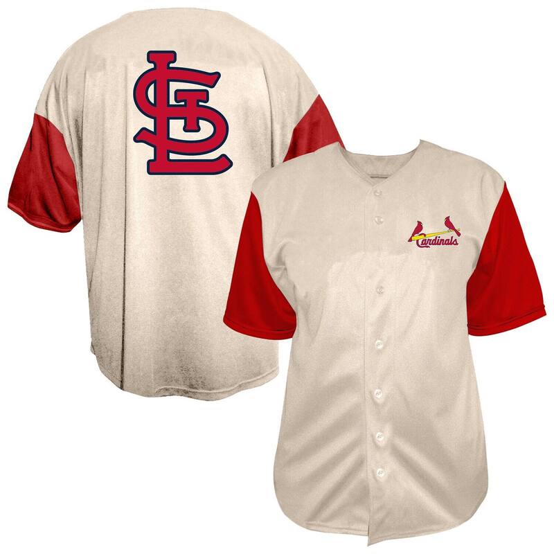 ファナティクス レディース トップス プルオーバー トール プルオーバー Fanatics Men\u0027s Profile Cream St. Louis Cardinals Big \u0026 Tall Full-Button Jersey Crd Beige ベージュ
