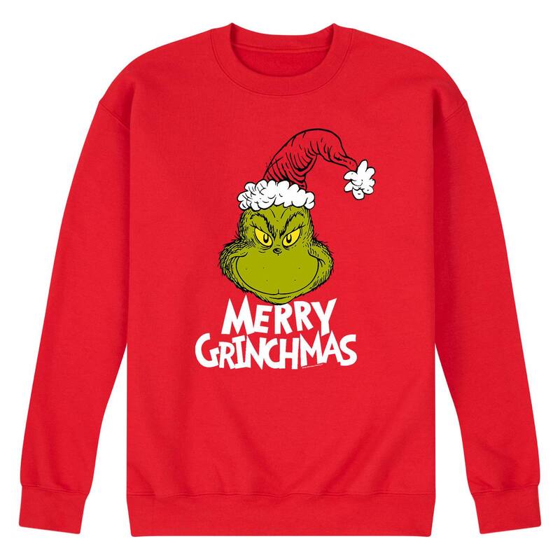 アニメキャラクター レディース トップス Tシャツ スウェット Licensed Character Men's Dr. Suess The Grinchmasweatshirt Red レッド｜ReVida 店