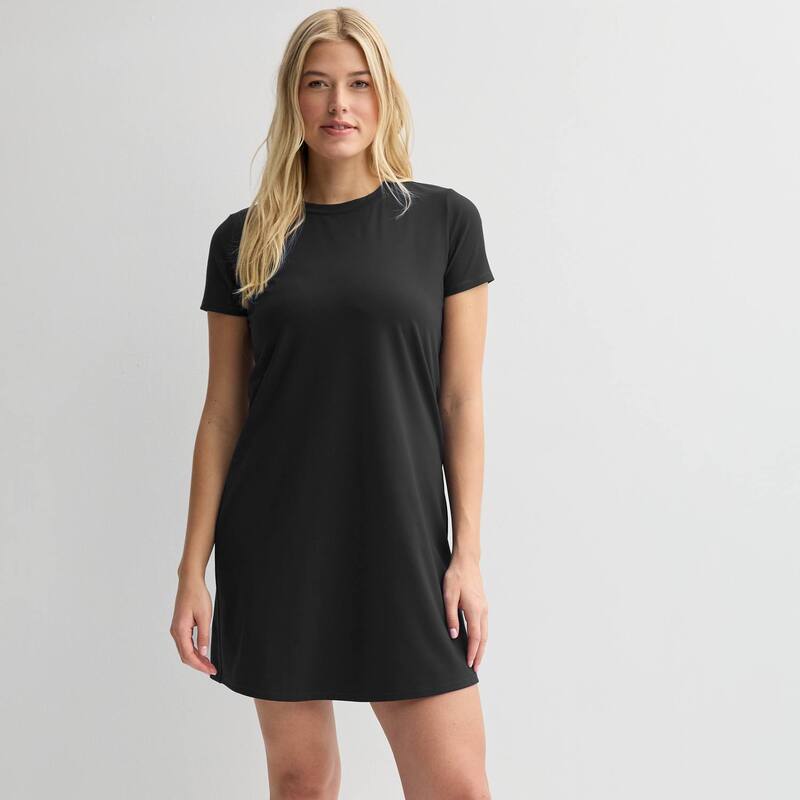 Tek Gear レディース トップス 衣装 プルオーバー Women\u0027s Tek Gear Essential Soft-Shirt Dress Mineral Black 黒いこと