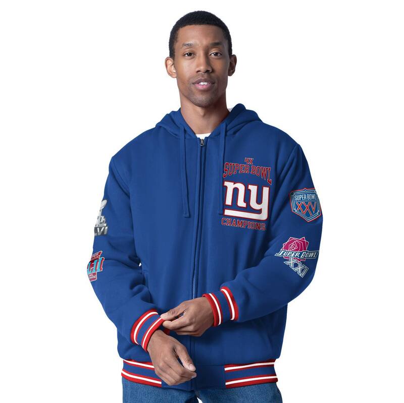 長い巻き毛 バンクス レディース アウター 上衣・上衣 フーデッドジャケット Men\u0027s G-III Sports by Carl Banks Royal New York Giants Power Forward Commemorative Full-Zip Hooded Jacket Gia Blue 青み