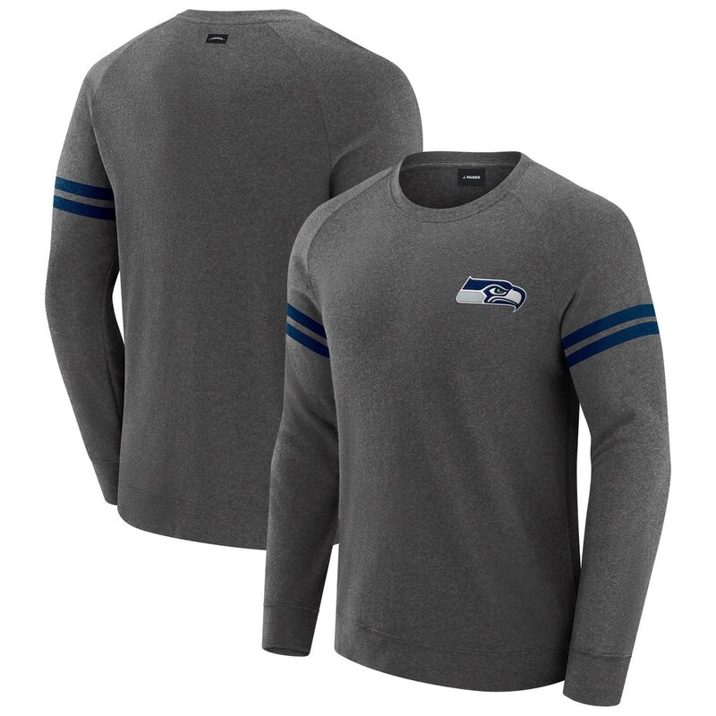 アンブランデッド レディース トップス プルオーバー 汗水 Unbranded Men\u0027s J. Palmer Dark Heather Gray Seattle Seahawks Players Lounge Raglan Tri-Blend Sweatshirt Sea Multi マルチ色合い