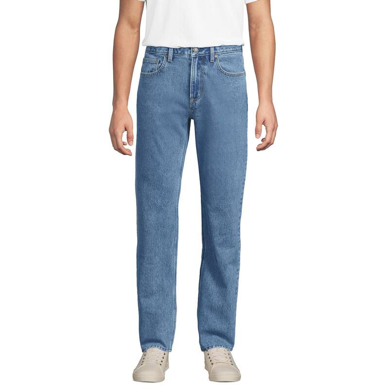 ランズエンド レディース ボトムス デニムパンツ ジーンズ Men's Lands' End Stretch Comfort Waist Classic Fit Jeans Medium Stonewash｜ReVida 店